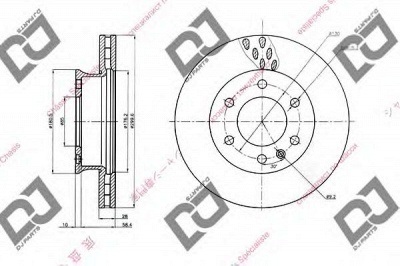 DJ PARTS bd1490 -  Тормозной диск